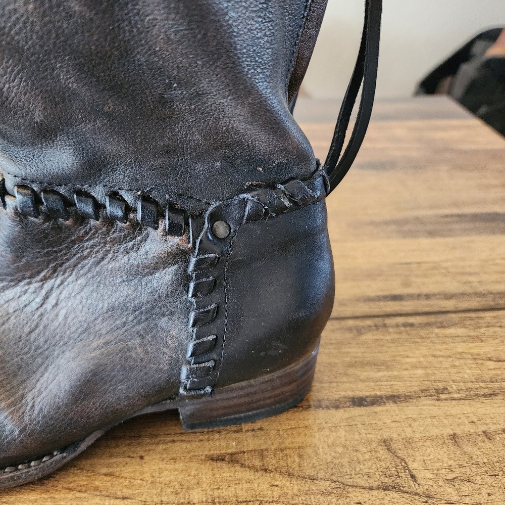 Freebird rascal Leather Side Zip Over Knee Boots Size 6 - Picture 11 of 12